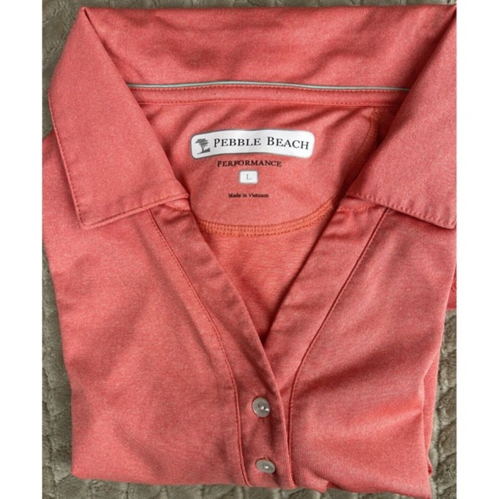 Women's Pebble Beach Performance Polo Pink Large Golf Tennis‎